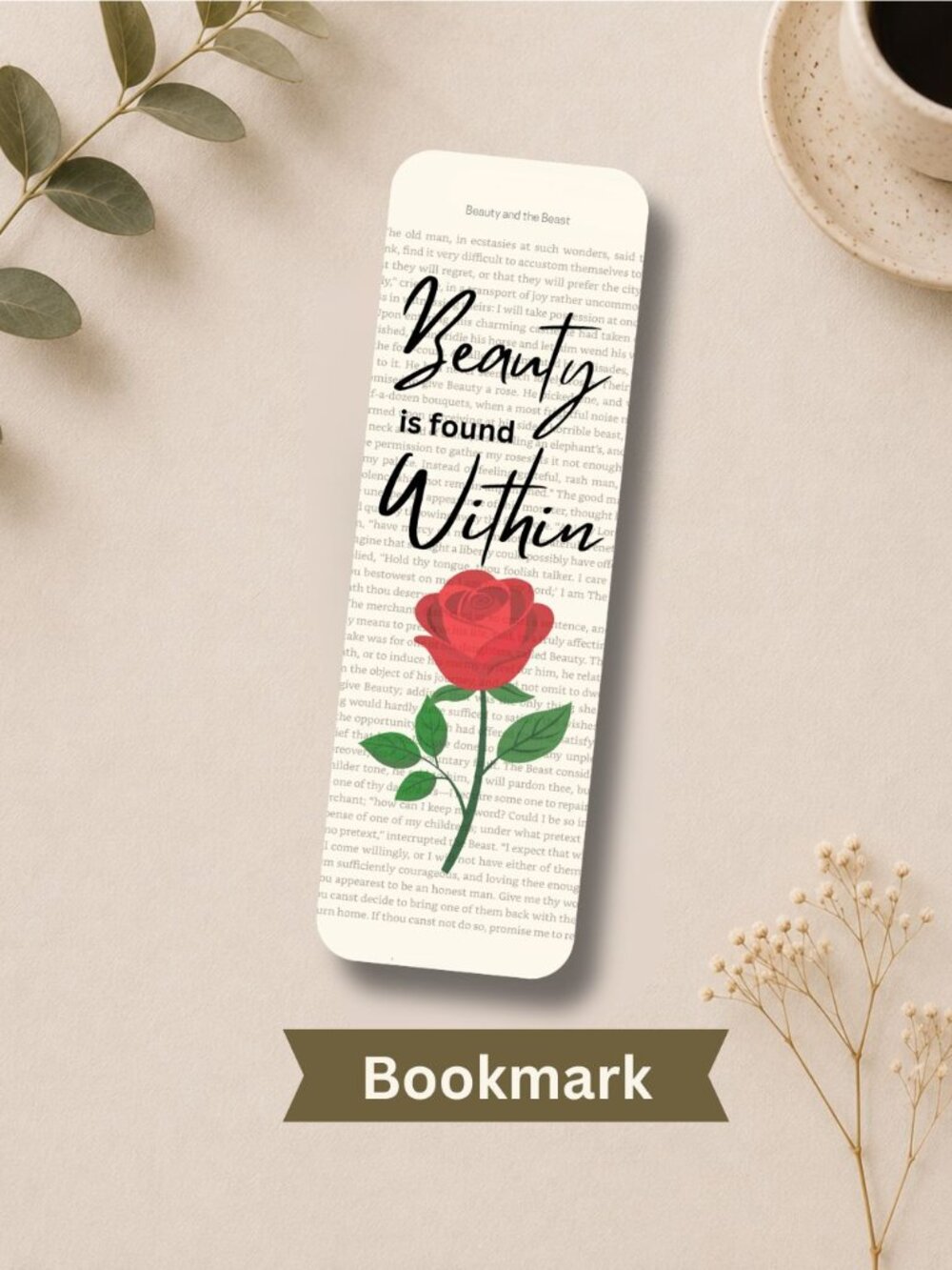 Beauty and the Beast Book Page Bookmark
